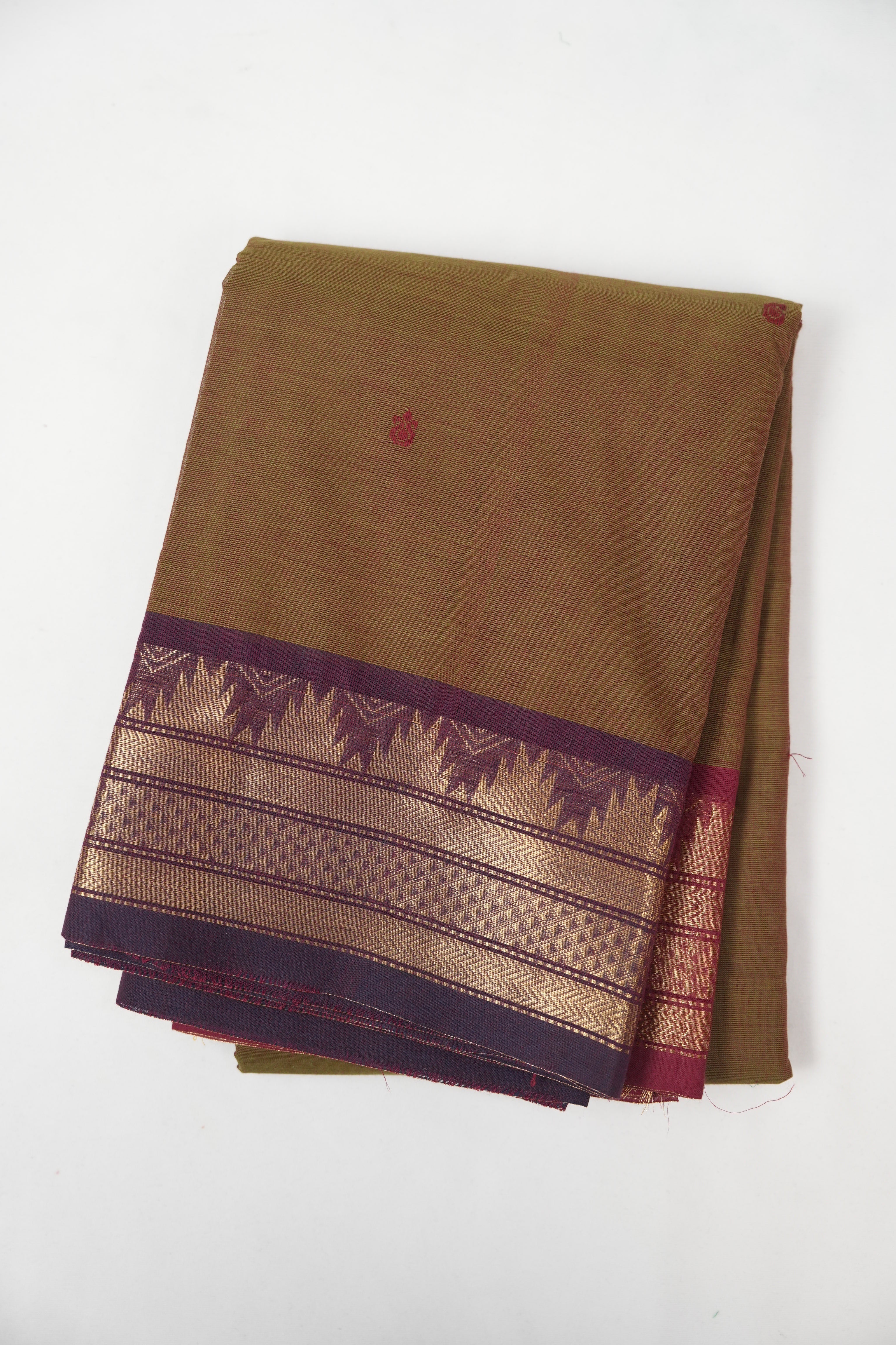 Two Tone Green Kanchi Cotton Saree - SRTTGKCS1381