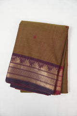 Two Tone Green Kanchi Cotton Saree - SRTTGKCS1381