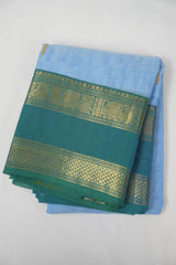 Sky Blue Kanchi Cotton Saree - SRSBKCS1376