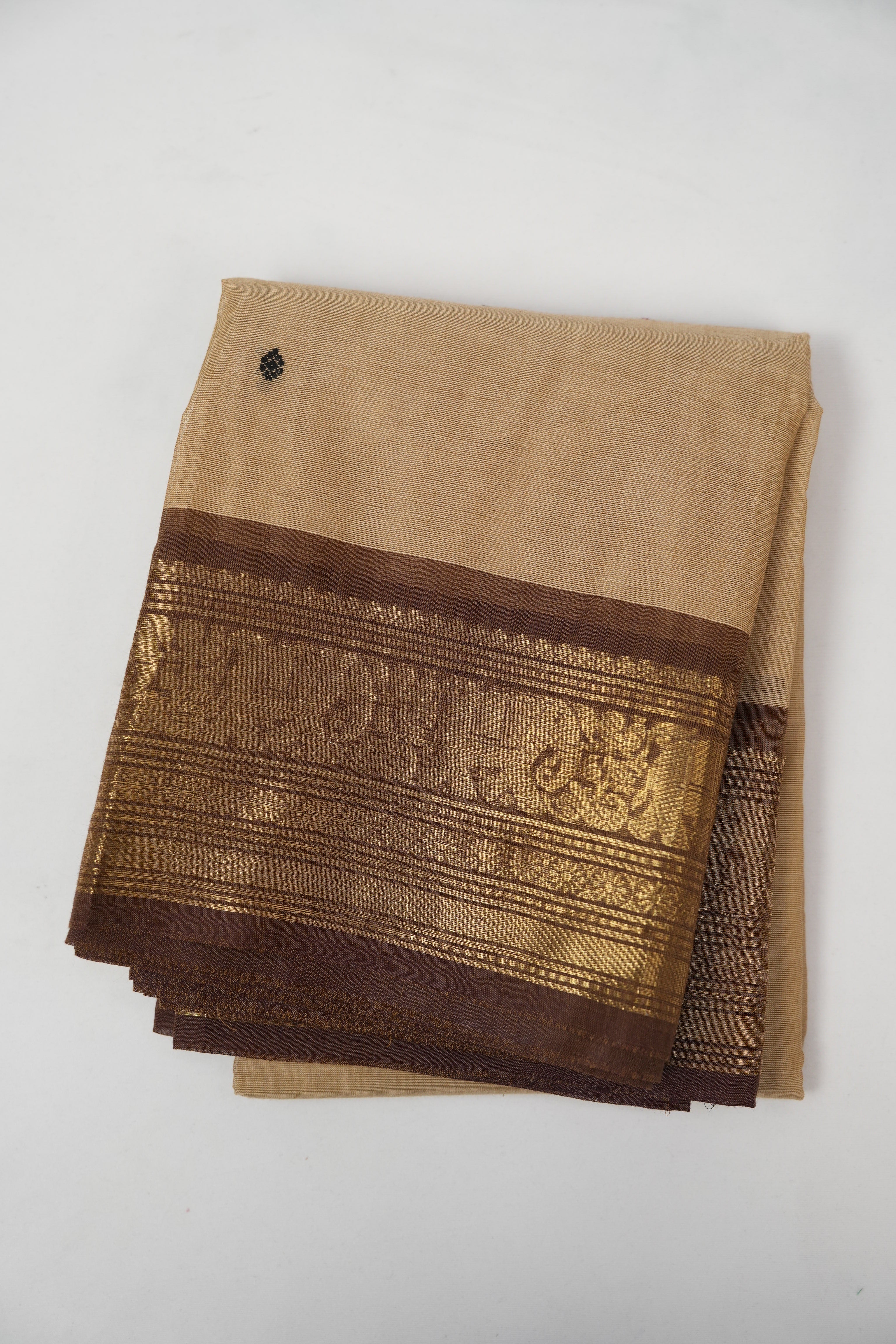 Sand Brown Kanchi Cotton Saree - SRSBKCS1367