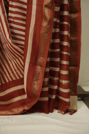 Red HBP Cotton Silk Saree With Maheshwari Border - SRRCSS1720