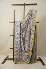 White HBP Cotton Silk Saree With Maheshwari Border - SRWCSS1327