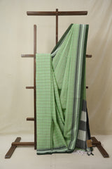 Mint Green Cotton Ilkal Saree - SRMGCIS928