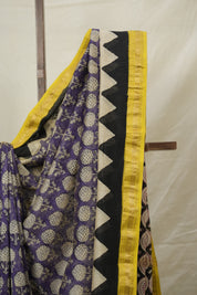 Purple HBP Cotton Silk Saree With Maheshwari Border - SRPCSS1529