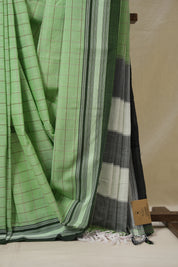 Mint Green Cotton Ilkal Saree - SRMGCIS928