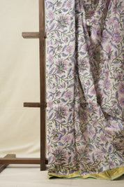 White HBP Cotton Silk Saree With Maheshwari Border - SRWCSS1327