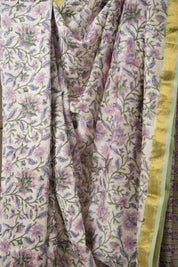 White HBP Cotton Silk Saree With Maheshwari Border - SRWCSS1327