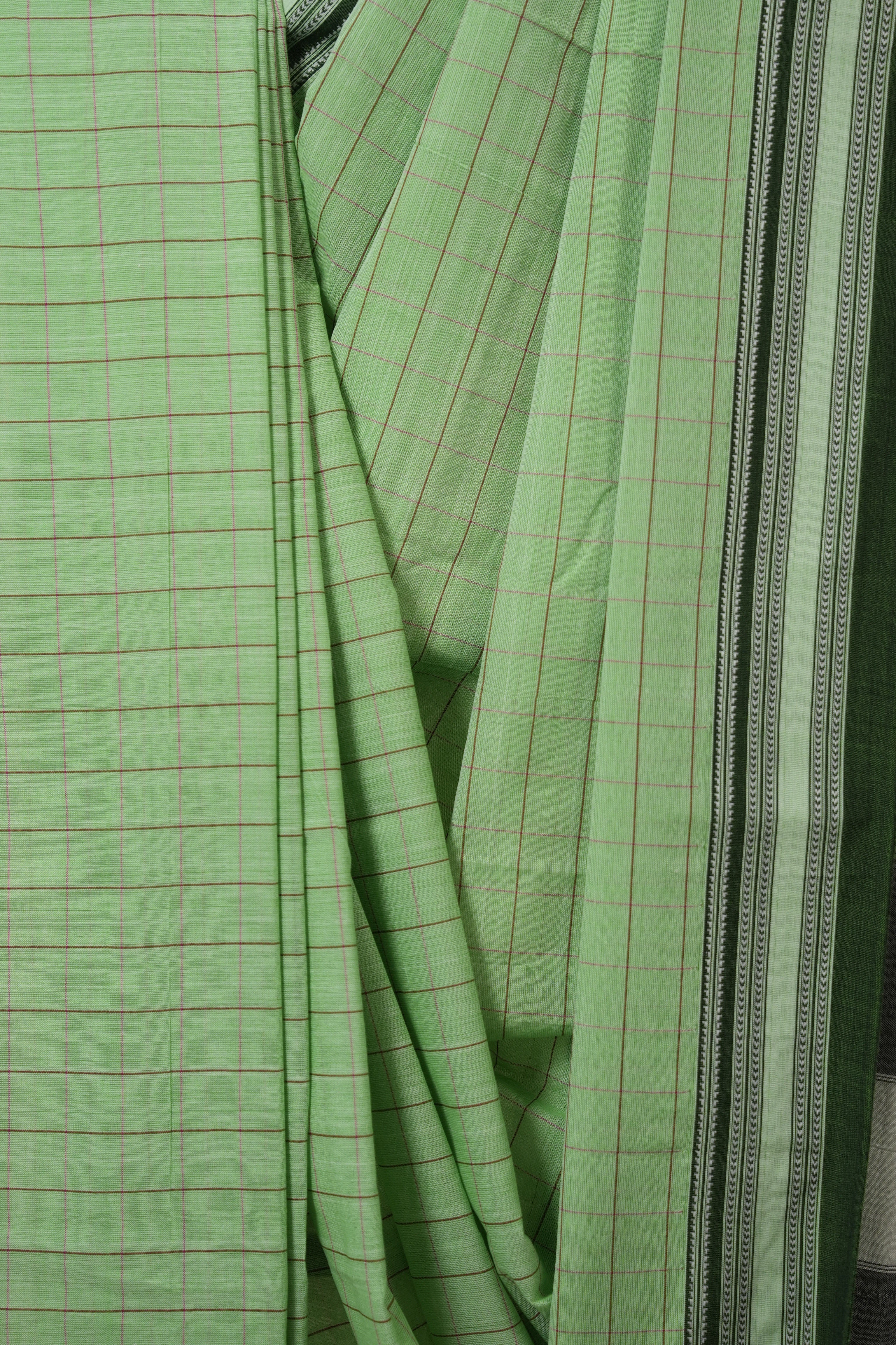 Mint Green Cotton Ilkal Saree - SRMGCIS928