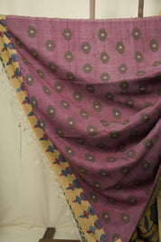 Light Yellow Kalamkari Tussar Silk Saree - SRLYKTSS52