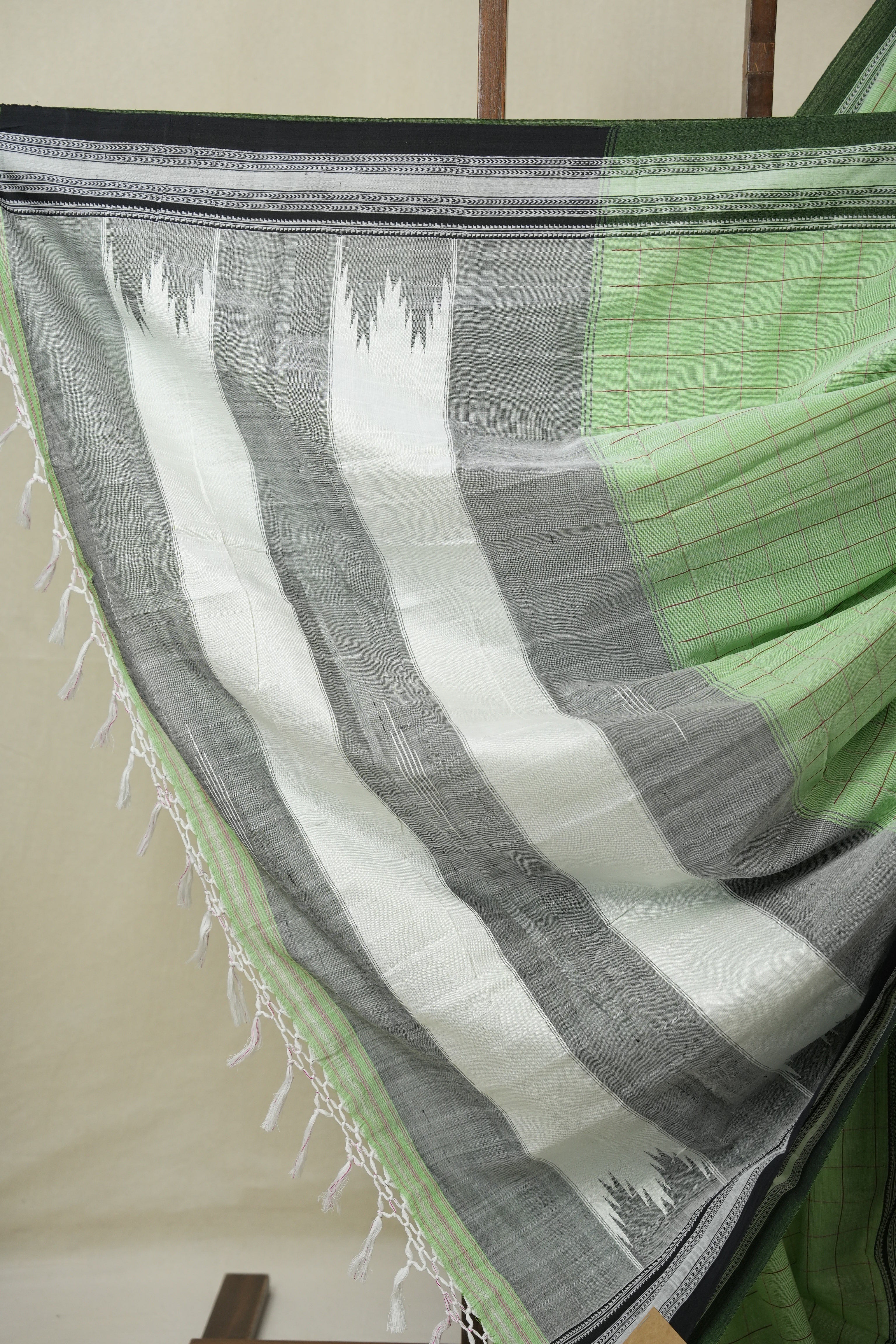 Mint Green Cotton Ilkal Saree - SRMGCIS928