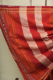 Orange Small Checks Cotton Patteda Anchu Saree - SROPAS351