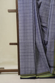 Greyish Blue Cotton Ilkal Saree - SRGBCIS927