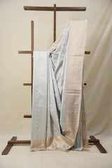 Steel Grey Banarasi Silk Saree - SRSGBSS777