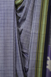 Greyish Blue Cotton Ilkal Saree - SRGBCIS927