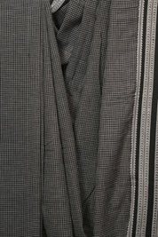 Black Small Checks Cotton Patteda Anchu Saree - SRBCCPAS352