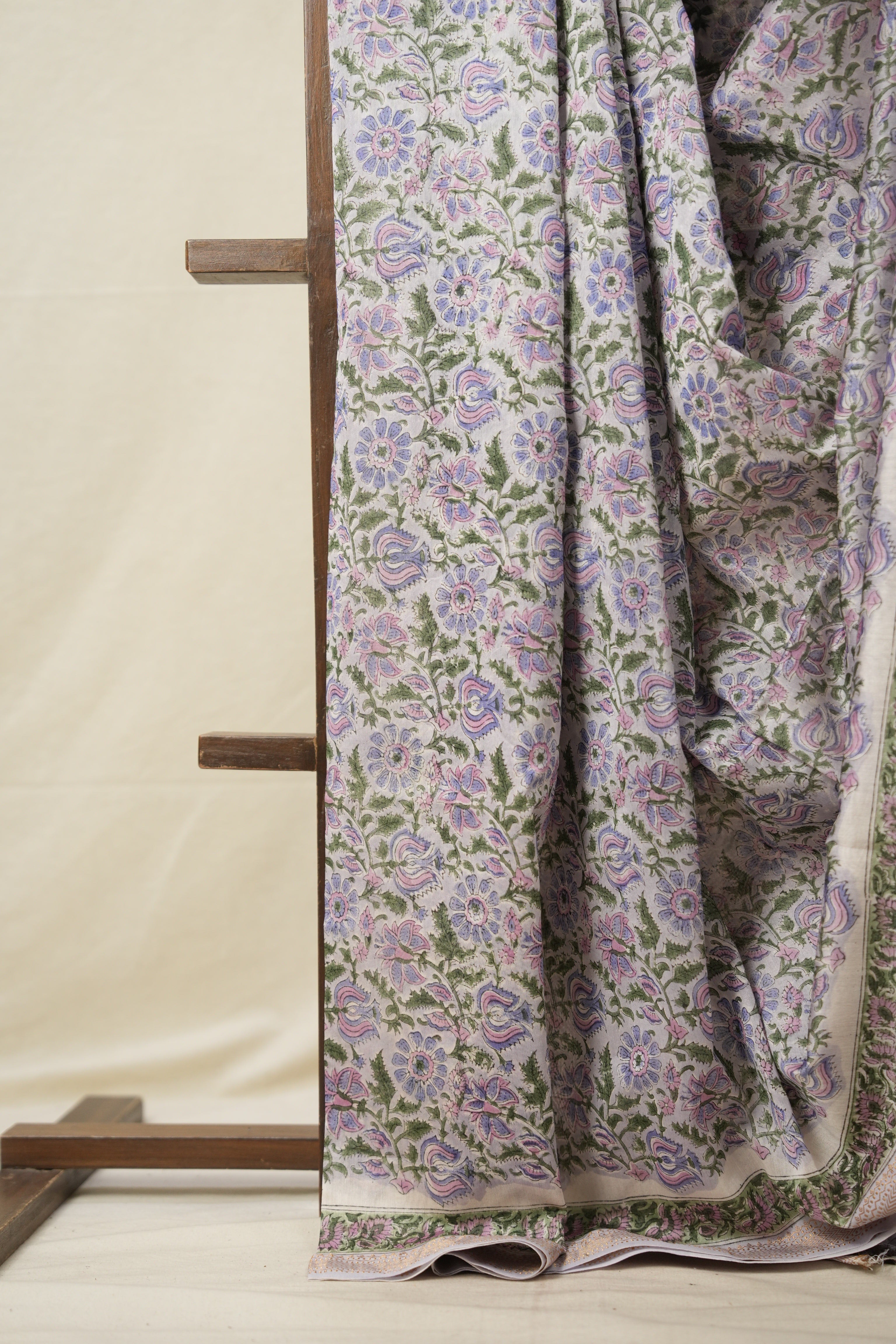 Light Lavender HBP Cotton Silk Saree With Maheshwari Border - SRLLCSS1328