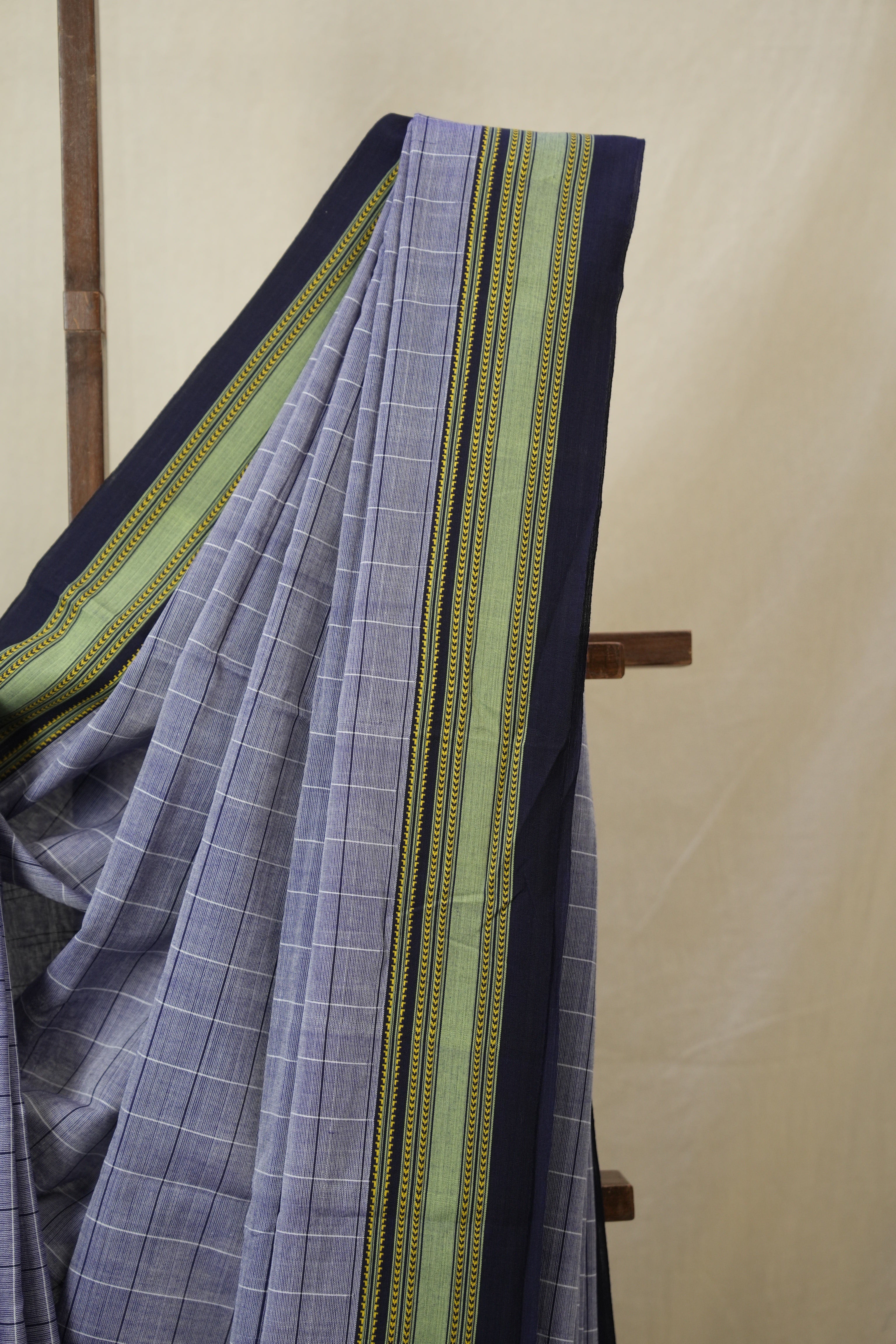 Greyish Blue Cotton Ilkal Saree - SRGBCIS927