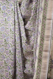 Light Lavender HBP Cotton Silk Saree With Maheshwari Border - SRLLCSS1328