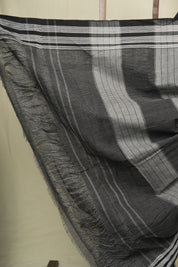 Black Small Checks Cotton Patteda Anchu Saree - SRBCCPAS352