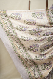 Light Lavender HBP Cotton Silk Saree With Maheshwari Border - SRLLCSS1328