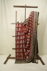 Red HBP Cotton Silk Saree With Maheshwari Border - SRRCSS1724