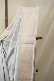 Steel Grey Banarasi Silk Saree - SRSGBSS777