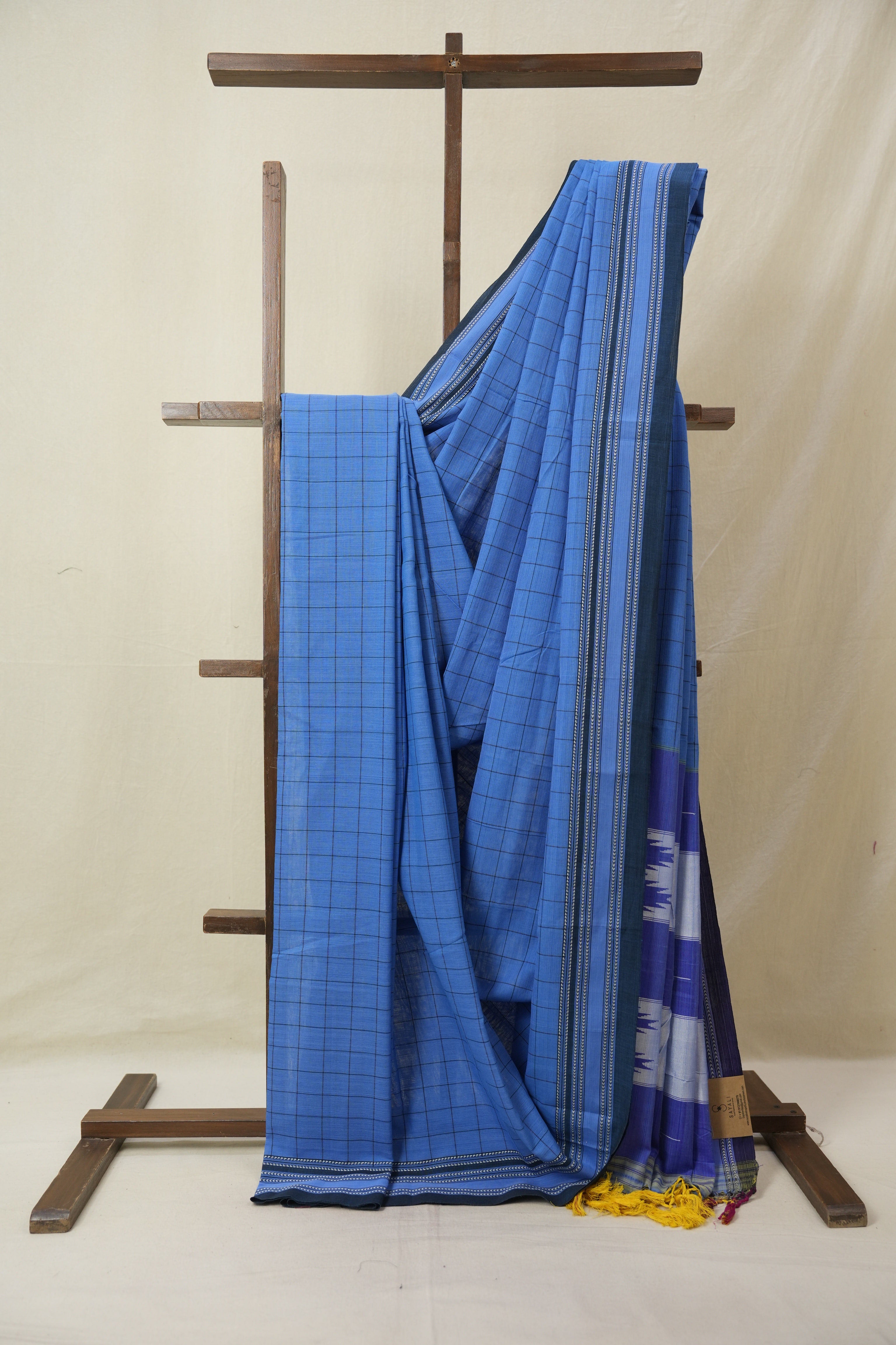 Blue Cotton Ilkal Saree - SRBCIS926