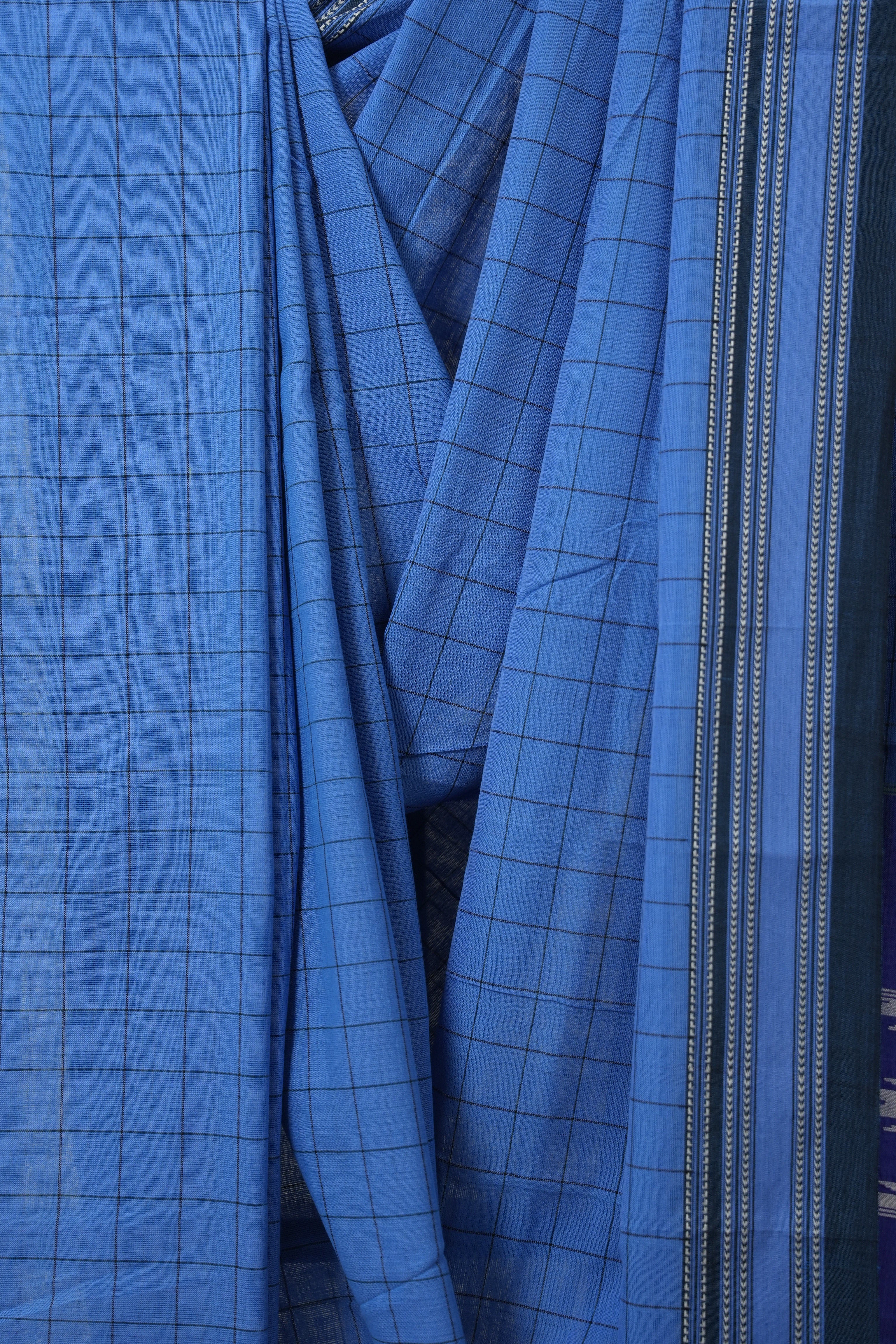 Blue Cotton Ilkal Saree - SRBCIS926