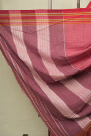 Red Small Checks Cotton Patteda Anchu Saree - SRRSCPAS353