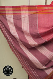 Red Small Checks Cotton Patteda Anchu Saree - SRRSCPAS353