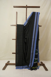 Black Cotton Ilkal Saree - SRBCIS925