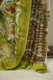Light Green HBP Cotton Silk Saree With Maheshwari Border - SRGCSS1721