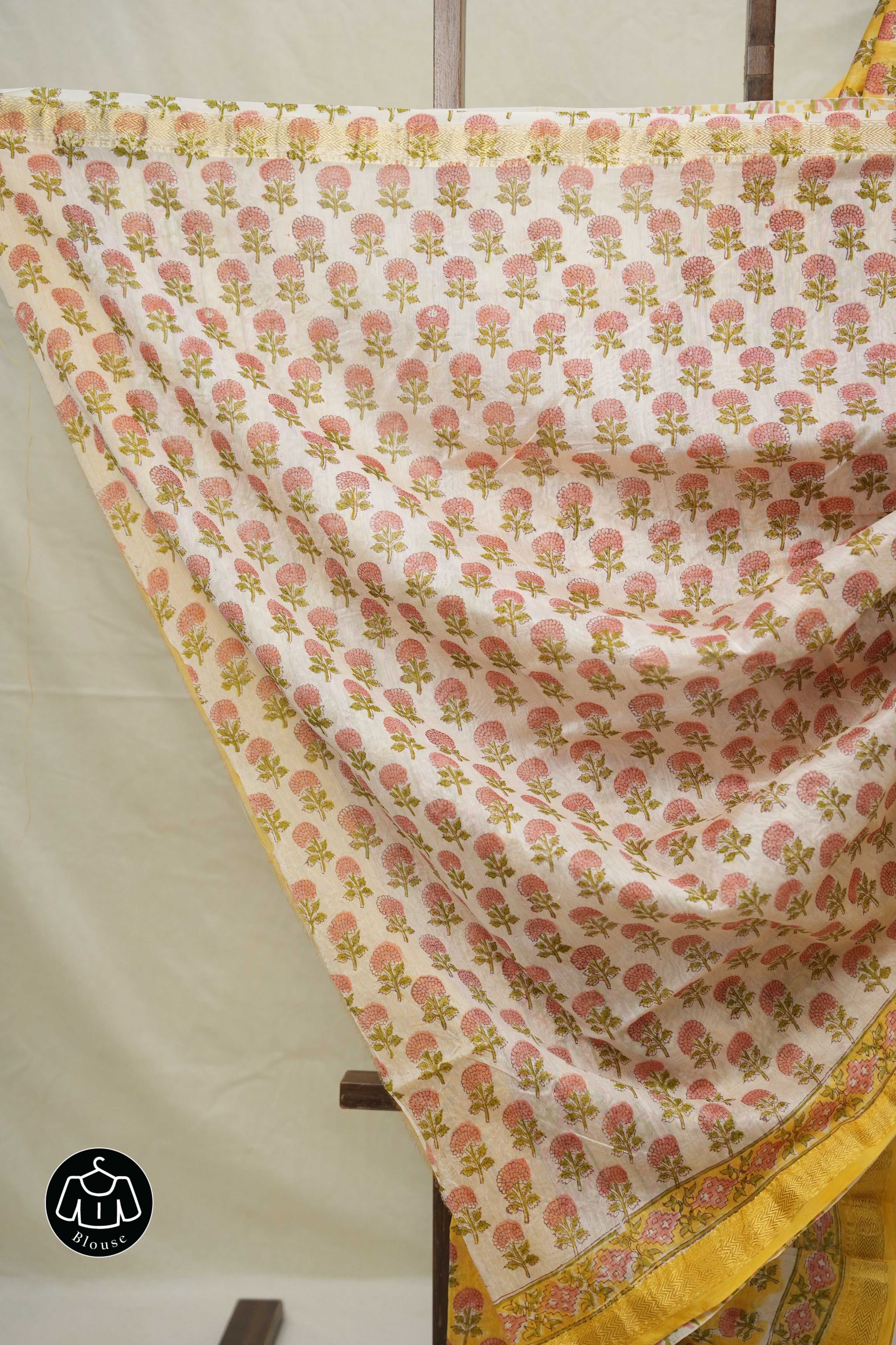 Yellow HBP Cotton Silk Saree With Maheshwari Border - SRYCSS1526