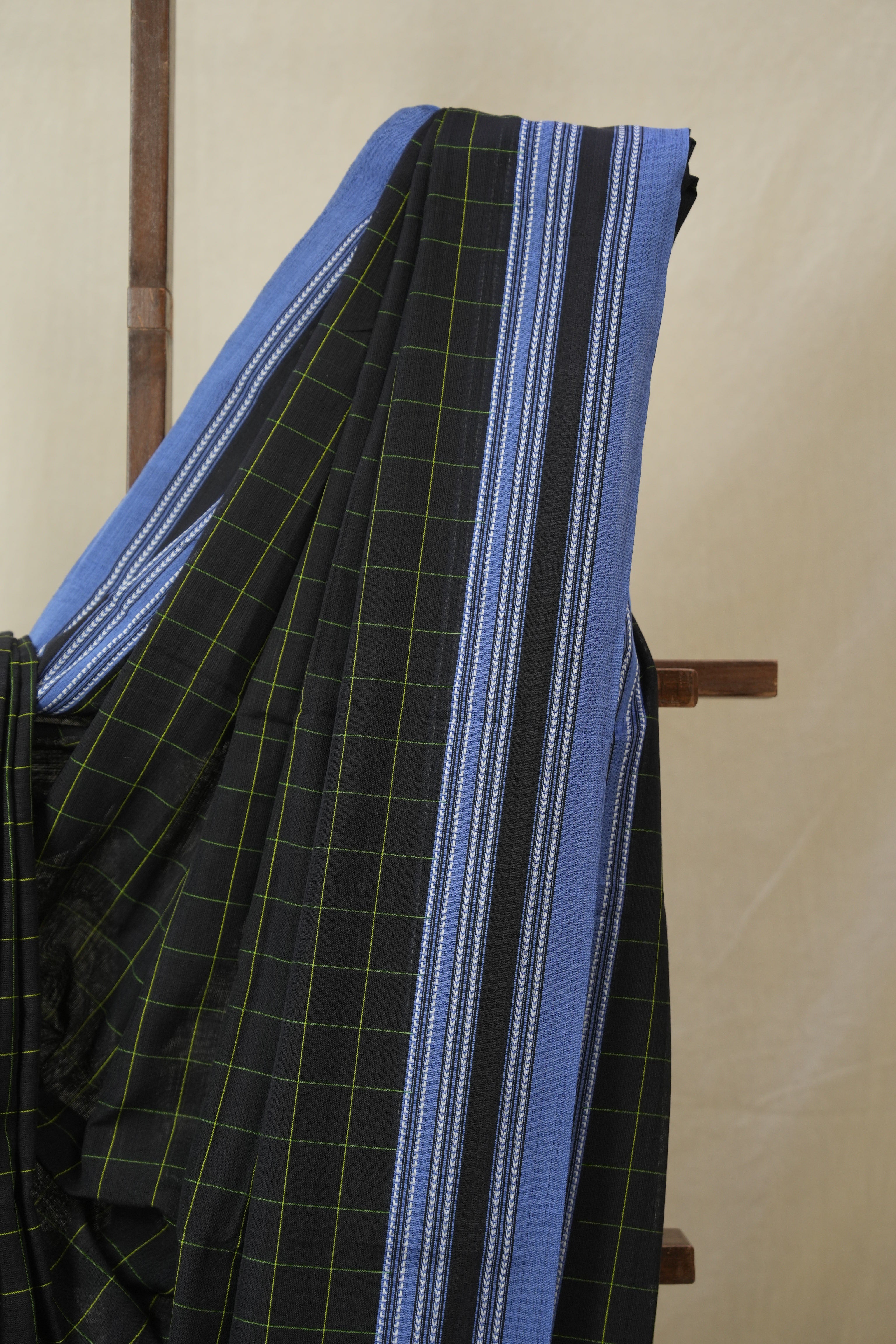 Black Cotton Ilkal Saree - SRBCIS925