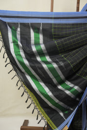 Black Cotton Ilkal Saree - SRBCIS925