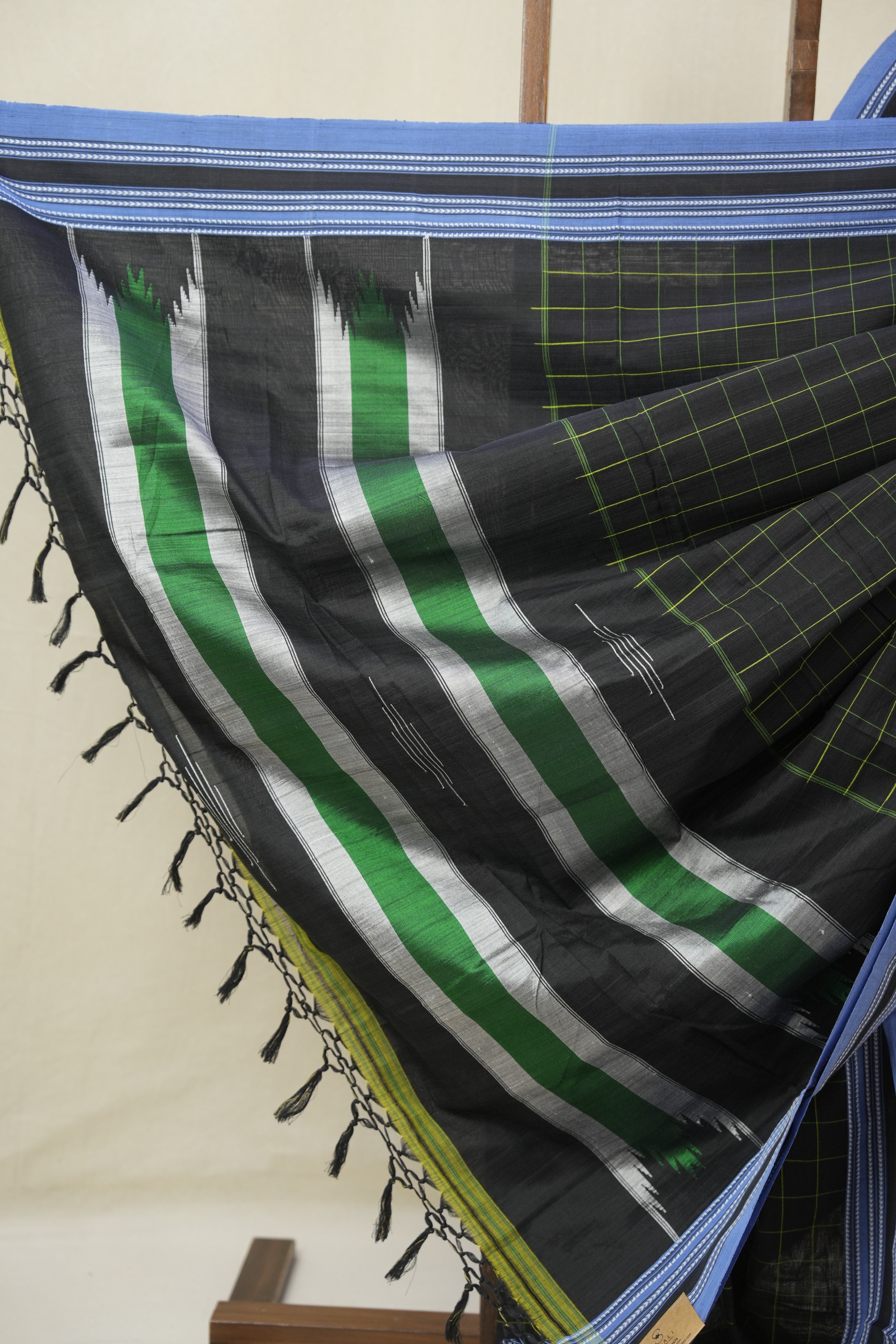 Black Cotton Ilkal Saree - SRBCIS925