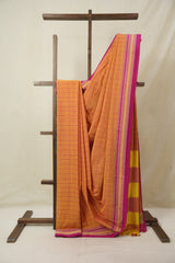 Mustard Orange Cotton Ilkal Saree - SRMOCIS924