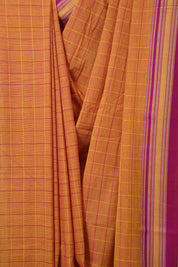 Mustard Orange Cotton Ilkal Saree - SRMOCIS924