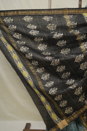 Aqua Blue HBP Cotton Silk Saree With Maheshwari Border - SRABCSS1525