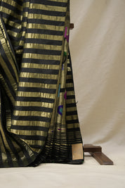 Black Gold Silk Paithani Saree - Saavari - SSBGSPS21