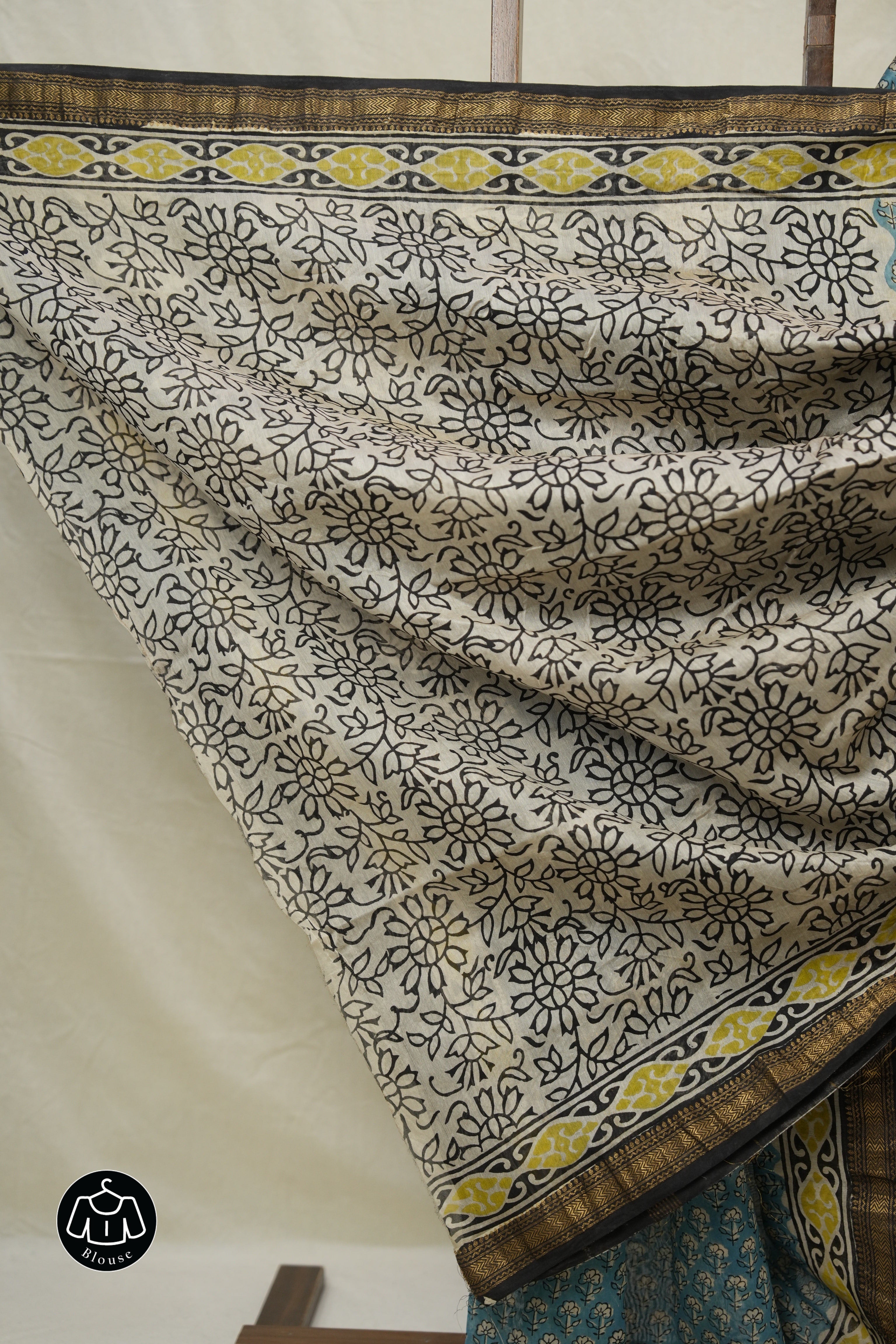 Aqua Blue HBP Cotton Silk Saree With Maheshwari Border - SRABCSS1525