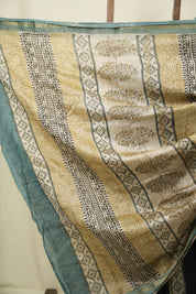 Black HBP Cotton Silk Saree With Maheshwari Border - SRBCSS1723