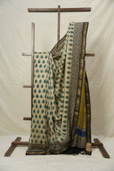 Cream HBP Cotton Silk Saree With Maheshwari Border - SRCCSS1524