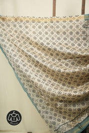 Black HBP Cotton Silk Saree With Maheshwari Border - SRBCSS1723