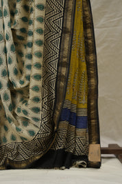 Cream HBP Cotton Silk Saree With Maheshwari Border - SRCCSS1524