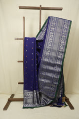 Navy Blue Gadwal Cotton Silk  Saree - SRNBGCSS196