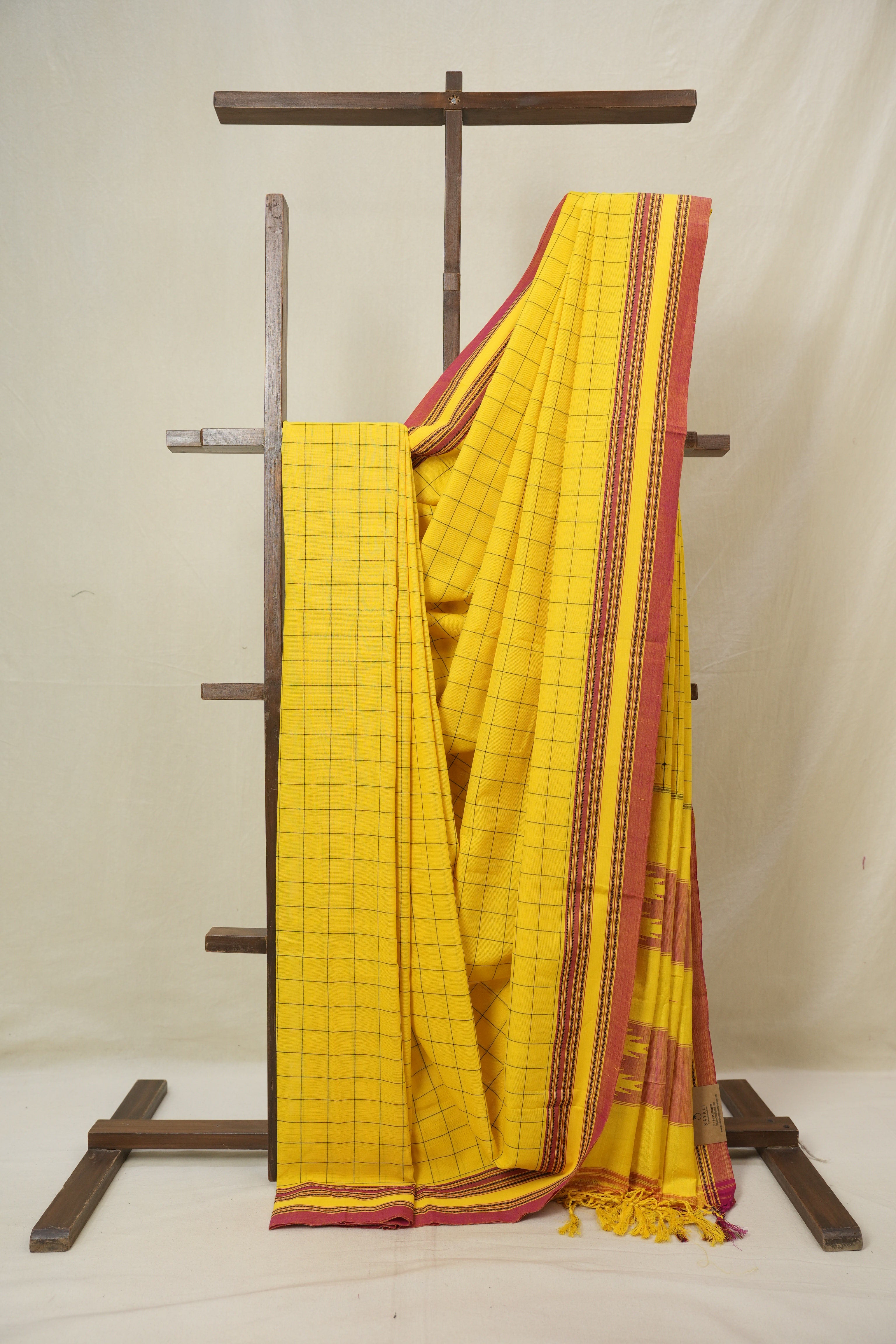 Turmeric Yellow Cotton Ilkal Saree - SRTYCIS923