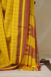 Turmeric Yellow Cotton Ilkal Saree - SRTYCIS923