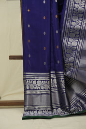 Navy Blue Gadwal Cotton Silk  Saree - SRNBGCSS196