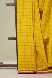 Turmeric Yellow Cotton Ilkal Saree - SRTYCIS923